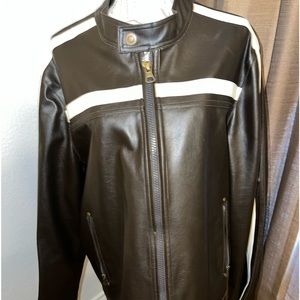 Carbon mens faux leather jacket size Large